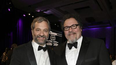 Judd Apatow and Jon Favreau during the 72nd Annual Directors Guild of America Awards in Los Angeles on January 25, 2020. AFP