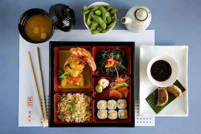 Bento box at Sho Cho Abu Dhabi. Courtesy Sho Cho Abu Dhabi