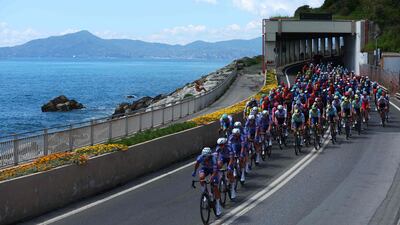 The peloton during Stage 5 of the 107th Giro d'Italia, a 178km race between Genova and Lucca. AFP
