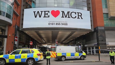 Police evacuate the Arndale Centre in 2017 after an explosion at Manchester Arena. Getty Images