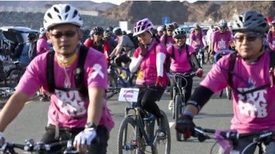The Hot Cog mountain biking club’s ride in support of breast cancer month took place over trails in the mountains of Shawka.