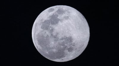 The moon seen from Palm Jumeirah. Reem Mohammed / The National