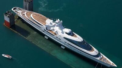 The world’s sixth-largest yacht, Yas, in its humble beginnings. The craft, originally a warship in the Dutch navy, has come a long way since.