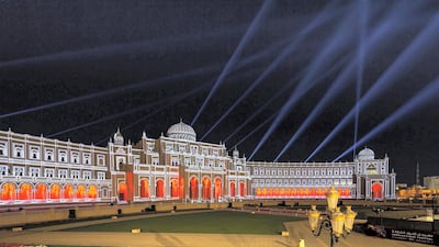Sharjah City Municipality lit up for the Sharjah Light Festival 2019 Opening Ceremony. Courtesy Sharjah Light Festival