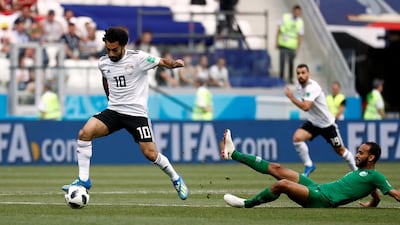 Mohamed Salah in action for Egypt at the World Cup. Egypt's early exit means the forward will join up with Liverpool on their pre-season tour of the United States. Reuters