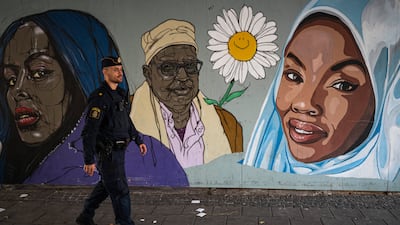 A mural in the Stockholm suburb of Rinkeby. AFP