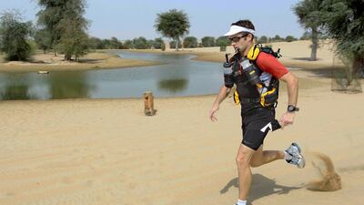 James Holmes, managing director of Limelight PR, is already training rigorously for the upcoming six stage endurance race in Morocco. Jeffrey E Biteng / The National