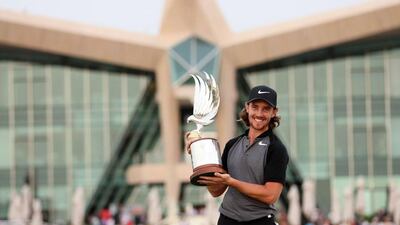 Tommy Fleetwood won the Abu Dhabi HSBC Championship on Sunday by one shot ahead of Pablo Larrazabal and Dustin Johnson. Karim Sahib / AFP