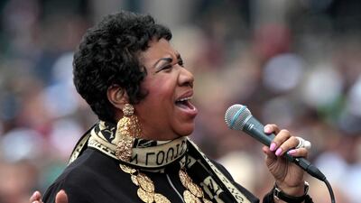 Aretha Franklin performing at a Labor Day in 2011 EPA