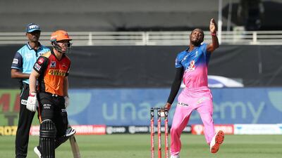 Jofra Archer – 8. Roared in anger after a misfield denied him a maiden in a blistering second over. His figures were skewed by two sixes by Williamson in his last over. Sportzpics for BCCI