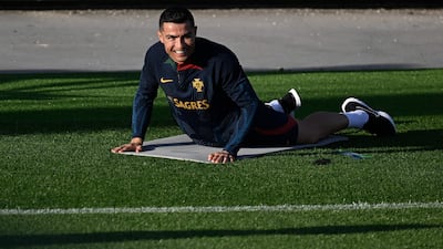 Portugal forward Cristiano Ronaldo during training ahead of their Euro 2024 qualifiers against Liechtenstein and Luxembourg. AFP