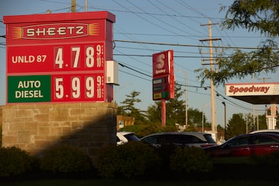 Fuel prices are displayed in Columbus, Ohio. Bloomberg