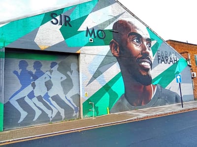 The Mo Farah mural in Feltham, West London. Photo: Mo Farah / Instagram