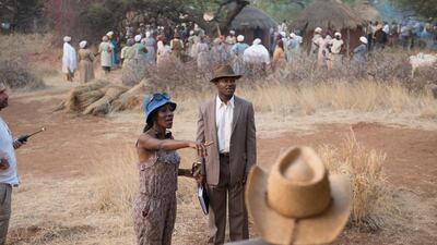 Director Amma Asante with David Oyelowo as Seretse Khama on the set of A United Kingdom. Stanislav Honzik / Twentieth Century Fox.