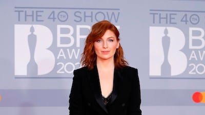 Alice Levine arrives at the Brit Awards 2020 at The O2 Arena on Tuesday, February 18, 2020 in London, England. AFP