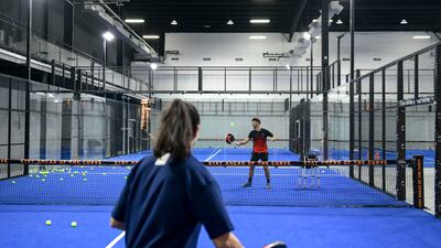 Attend the first day of Abu Dhabi Padel Master on Tuesday. Khushnum Bhandari / The National