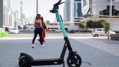 The electric scooters can reach speeds of up to 20kmph. Antonie Robertson / The National