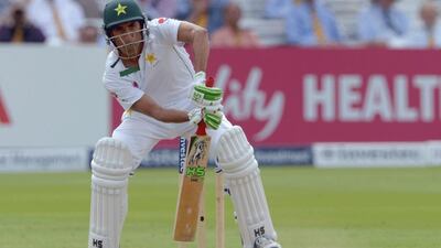 Pakistan's Younis Khan batted for 135 minutes and faced 95 balls for his innings of 25. Anthony Devlin / AP Photo