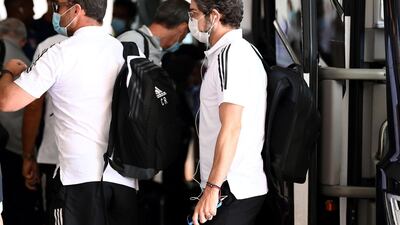 Lyon's Brazilian sports director Juninho arrives at the team hotel in Cascais. AFP