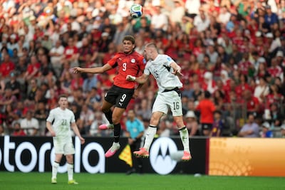 Hamza Abdel Karim of Egypt, left, in action against Finn Surman of New Zealand during their World Cup 2026 group stage match in Vancouver, Canada. EPA