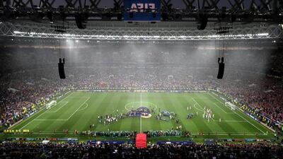 The pitch invaders, dressed in police-style outfits, are demanding freedom of speech and internet, among others. Getty Images
