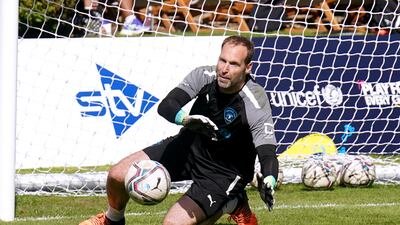 Petr Cech trains for Soccer Aid at Champneys Tring, Wigginton. PA