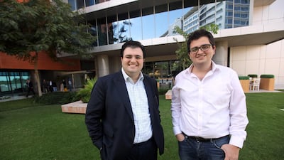 Abdulsalam Haykal (left), executive chairman of Majarra, and Ammar Haykal, chief executive of the company, aim to provide the internet's most reliable Arabic content through their platform. Photo: Sammy Dallal / The National