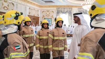 The Crown Prince of Abu Dhabi praised women for being 'true partners' in the growth of the UAE.