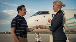 Jason Sudeikis and Hannah Waddingham reunite in season four of Ted Lasso. Photo: Apple TV