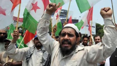 Pakistani lawyers and political activists on Friday protest against the firing of judges by the president, Pervez Musharraf.