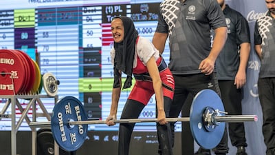 Saud Zayed of Libya at power-lifting competition.