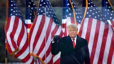 Former US president Donald Trump at a rally near the White House in Washington on January 6, 2021. AFP