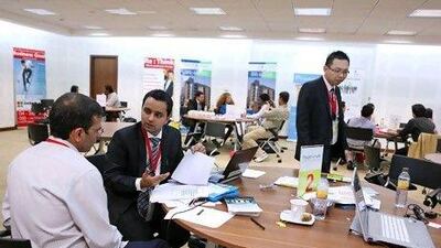 Indian franchise businesses meet with potential investors at Franchise UAE in the Dubai Business Village yesterday.