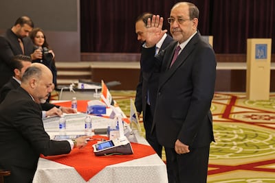 Former Iraqi prime minister Nouri Al Maliki has earmarked his son-in-law to head the Interior Ministry. AFP