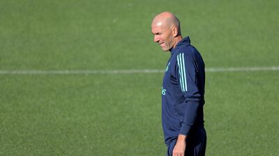 Soccer Football - Real Madrid Training - Ciudad Real Madrid, Valdebebas, Spain - September 30, 2019 Real Madrid coach Zinedine Zidane during training REUTERS/Juan Medina