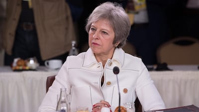 British Prime Minister Theresa May attends the Gender Equality Advisory Council Breakfast. Saul Loeb / AFP