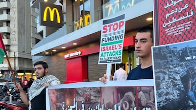 Activists in Lebanon call for a boycott of companies that support Israel. Photo: Abbas Atout