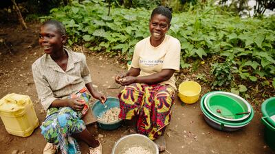 Toyota Mksiyura, right, from the Democratic Republic of Congo, who suffers from severe swelling in her feet caused by lymphatic filariasis. The UAE's Reach Campaign is aimed at tackling neglected tropical diseases. Photo: End Fund
