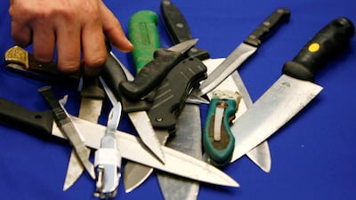 There were 43,516 knife crime offences in the 12 months in England and Wales to the end of March 2019, the highest number since comparable records began and up 80 per cent from the lowest on record, 23,945 in the year ending March 2014. REUTERS