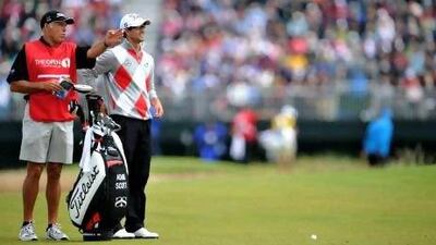 Adam Scott, right, says advice from his caddie, Steve Williams, helped him get off to a fast start at Royal Lytham and St Annes.