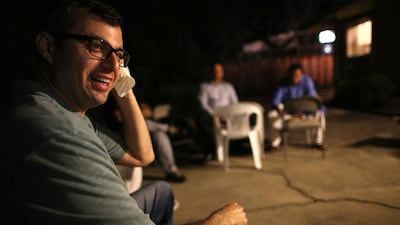 Muhammad Ali, celebrates the end of Ramadan with friends and family at his home on Palo Alto.