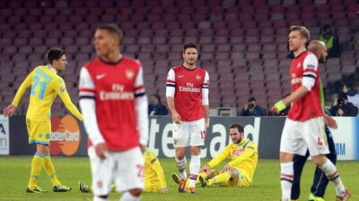 Arsenal moved through to the last 16 on Wednesday night by finishing second in Group F. Ciro Fusco / EPA