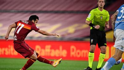 Roma's Pedro scores to make it 2-0. EPA