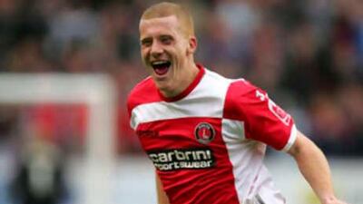 Nicky Bailey of Charlton Athletic celebrates scoring recently. His team are close to being bought by a US$6bn Dubai investment fund.
