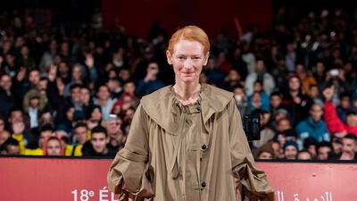 British actress Tilda Swinton attends the Screening of 'Snowpiercer during the 18th annual Marrakech International Film Festival, in Marrakech, Morocco, on Tuesday, December 3, 2019. EPA