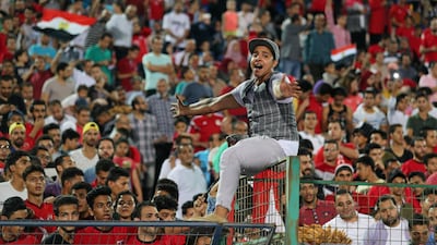 Egyptian fans cheers the National players during the training in Cairo international staduim in Cairo. Mohamed Abd El Ghany / Reuters