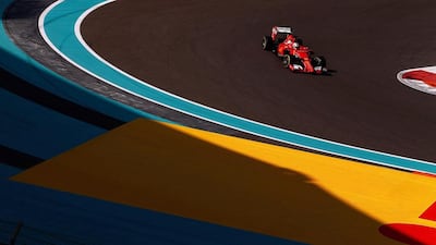 German Sebastian Vettel, of Ferrari, corners during the practice session on Yas Marina Circuit on Friday. Getty Images