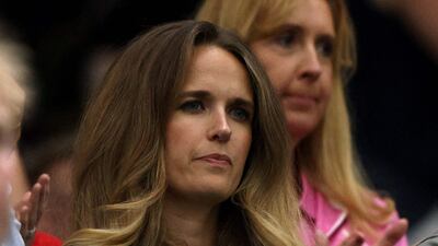 Kim Sears, partner of Britain's Andy Murray, applauds after his defeat.