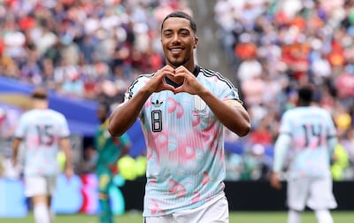 Youri Tielemans of Belgium celebrates scoring his team's third goal in extra time. AFP