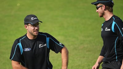 Daniel Vettori, left, will get to play his 112th Test, as the most-capped player for New Zealand and overtake Stephen Fleming. Aamir Qureshi / AFP
